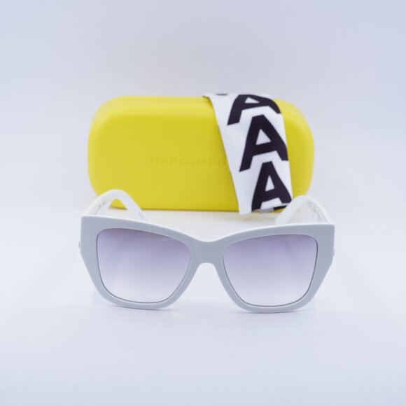 Marc Jacobs MARC 695/S 0HYMI C Square Sunglasses - White Grey\Grey - Picture 2 of 10